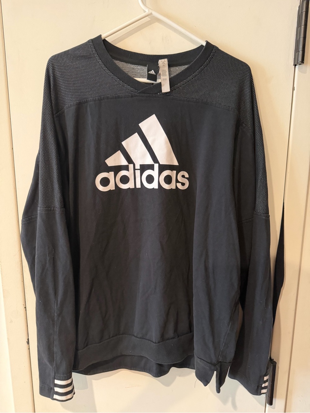 adidas Black Crewneck Sweatshirt with White Logo